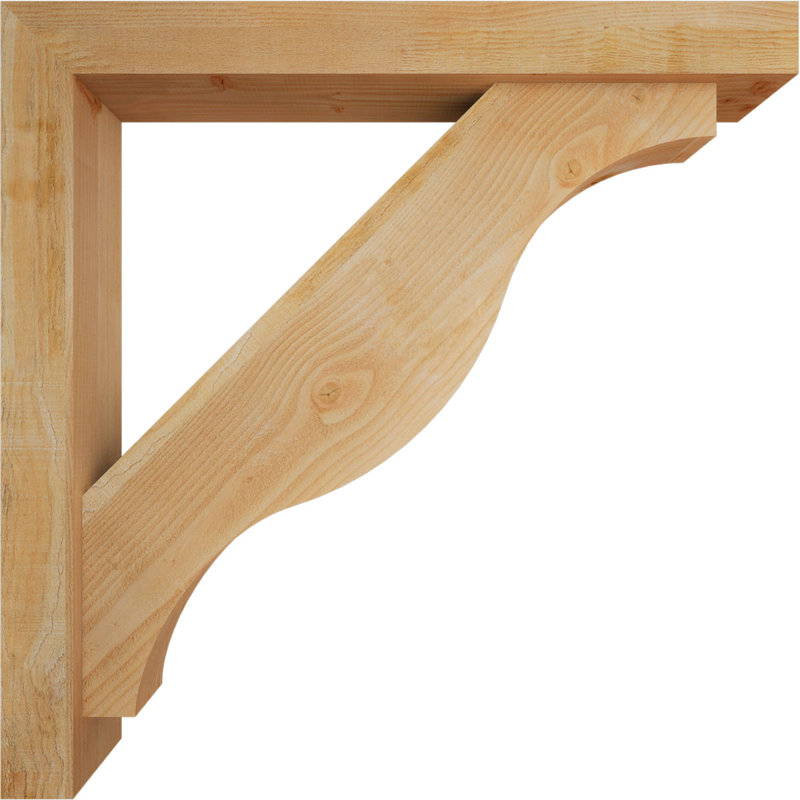 Funston Block Offset Brace Bracket, 44 x 44, 6"W Douglas Fir (Rough Sawn)