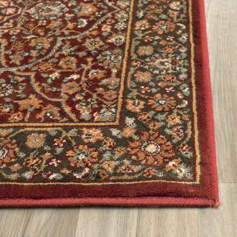 Petronella Viscose Oriental Rug in Red/Brown, Rectangle 4' x 5'3"