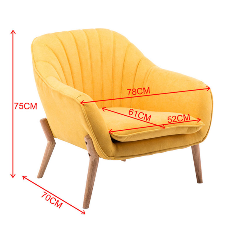 Arrey Upholstered Armchair, Yellow