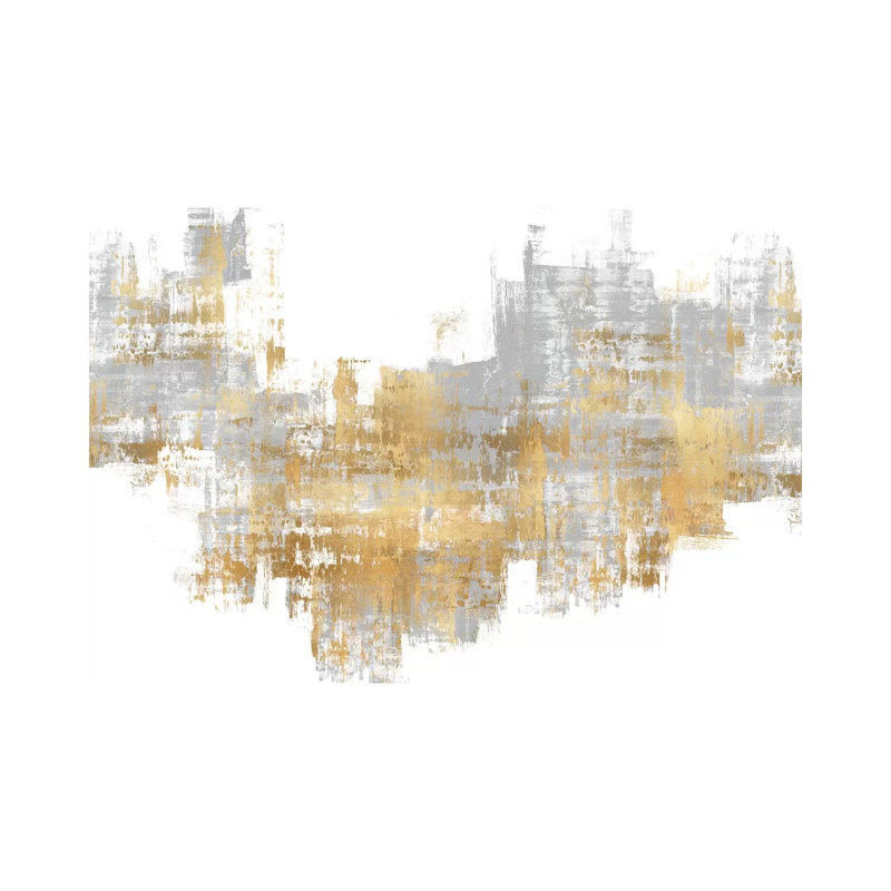 Dynamic Gold On Grey II by Alex Wise - Wrapped Canvas Print, 101.6 cm H x 66.04 cm W x 1.91 cm D