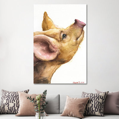 Oxford Sandy Piglet by George Dyachenko - Wrapped Canvas Painting