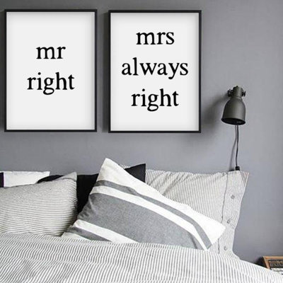 Mr Right Mrs Always Right - 2 Piece Print