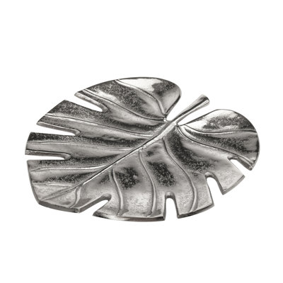 Monstera Leaf Metal Serving Tray
