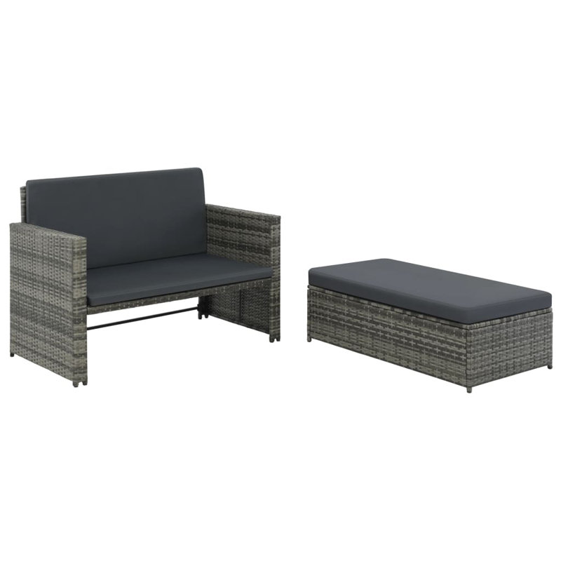 Sudie Wide Loveseat with Cushions, White, Black