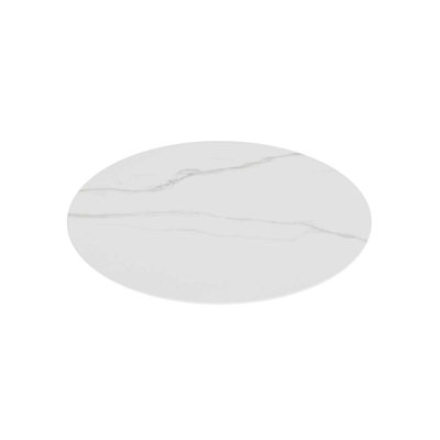 Recouvrement de table en verre trempé rond Marble Design et housse pour salle à manger, café et patio