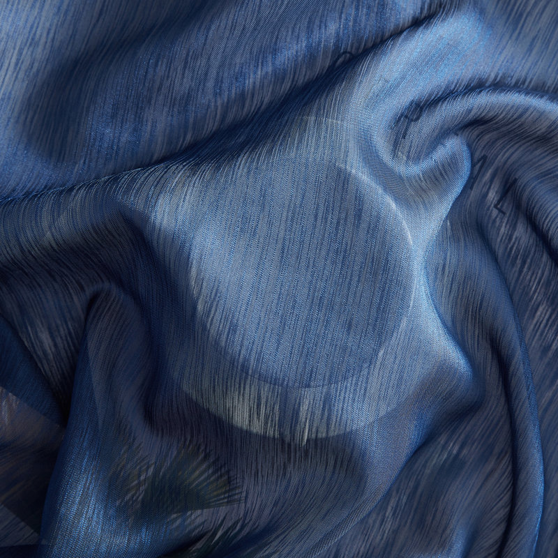 Lauren Semi Sheer Curtain Pair, 54" W x 63" L, Navy Blue
