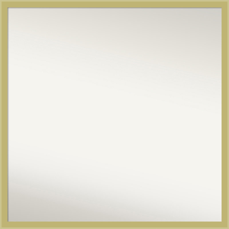 Incline Non-Beveled Wood Framed Wall Mirror, 27.5" x 27.5", Light Gold