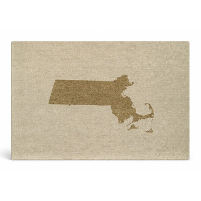 Massachusetts State Silhouette — Landscape Canvas Wall Art