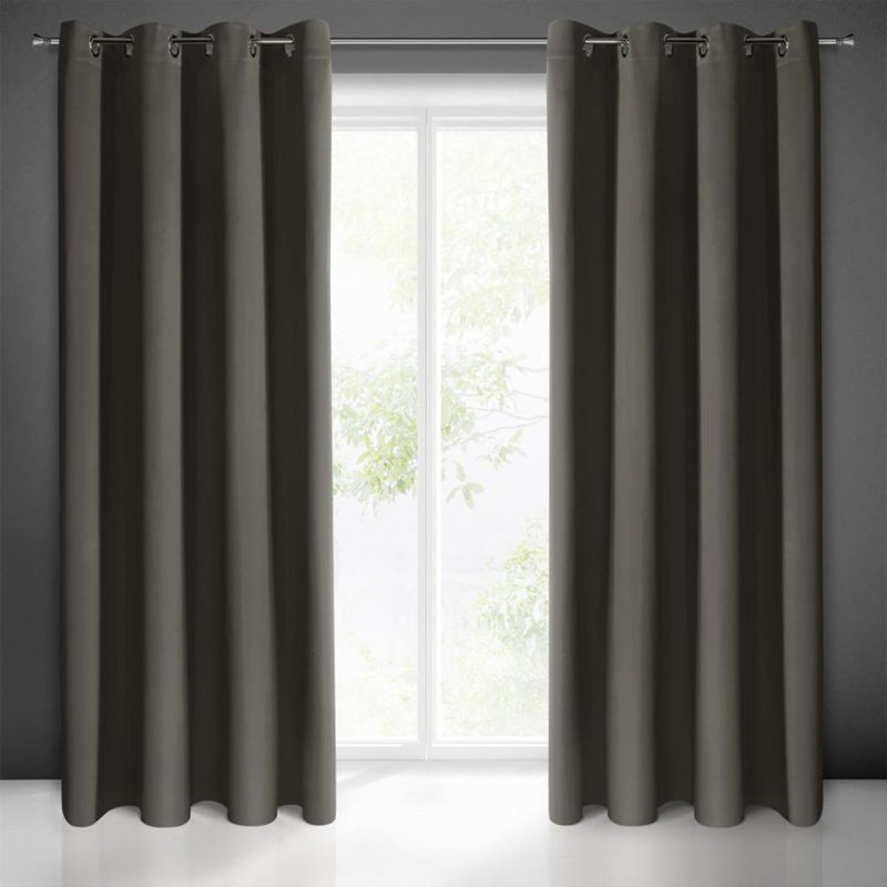 Logan Blackout Single Curtain, Graphite, Width 250  x Drop 135 cm