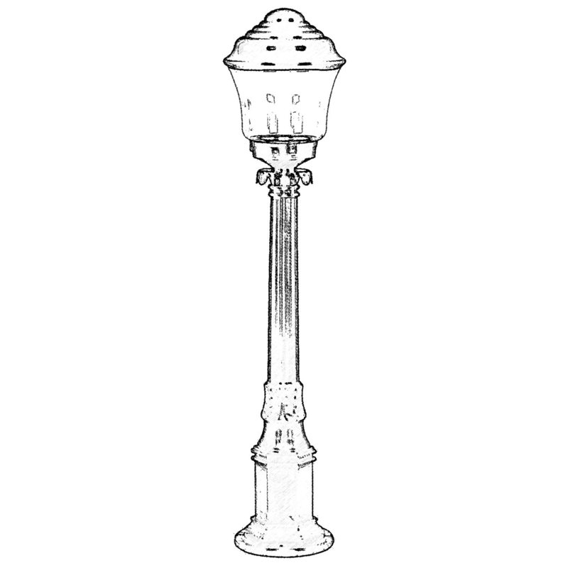 Stained Glass Lamp Post (Full) Post Lantern