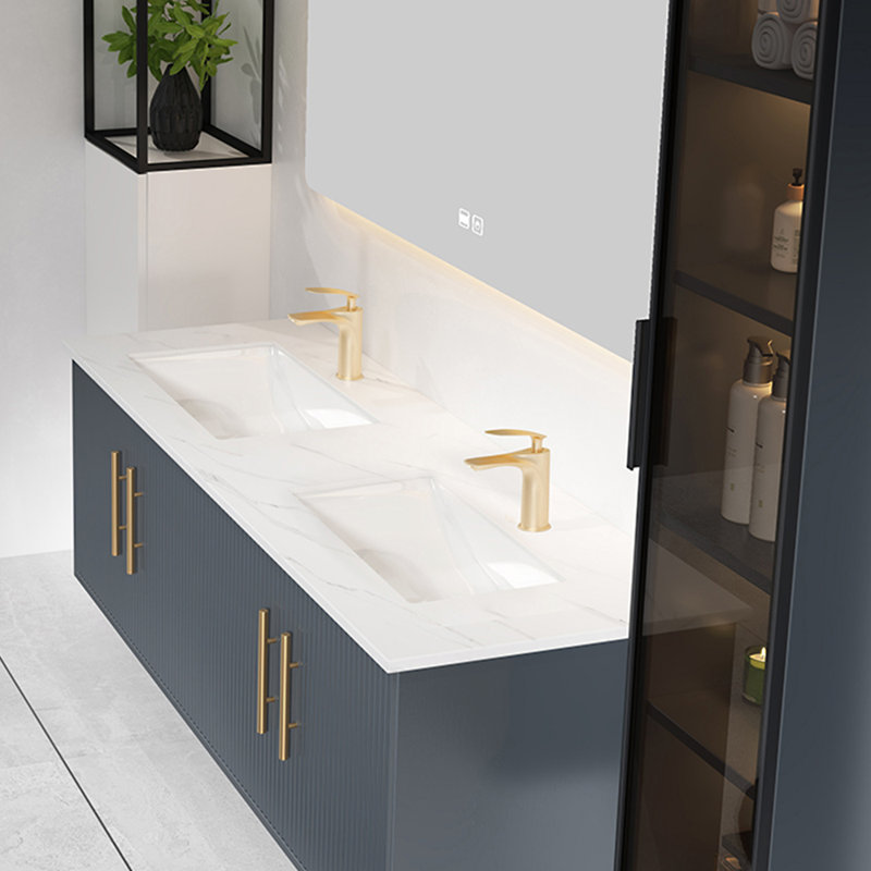 Backop Modern minimalist bathroom cabinet | Wayfair - Minimalist Bathroom Cabinet Hardware