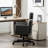 Gray Cross Task Chair With 6 - Gear Adjustable , Wheels, And Removable Ideal For Gaming Computer Rooms Swivel Design, Wheels Pu Lounge Makeup-207749720-207749726