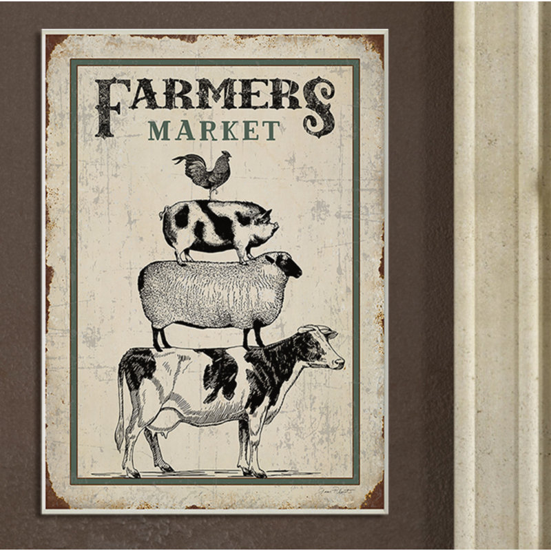 «Farmers Market», reproduction, Plaque murale, H 18,5 po x l 12,5 po x P 0,5 po