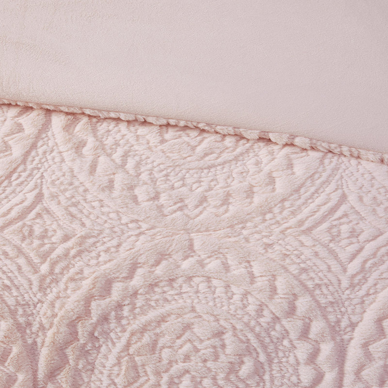 Ensemble d'édredon en polyester , Édredon double / grand + 2 taies décoratives sta, Rosé