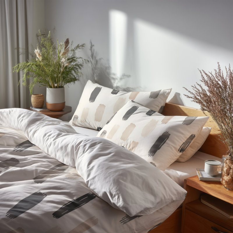 Ensemble de housse de couette Modern, Housse de couette grand et 2 taies décoratives