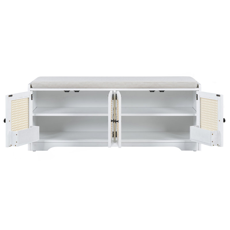 Banc de rangement Rustic, Beige+White