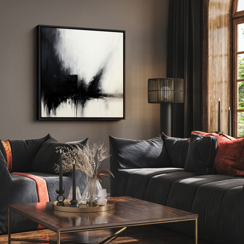 Art mural encadré, rétro, antique, classique pour chambre à coucher, H 16 po x l 16 po, Noir, noir, noir, noir