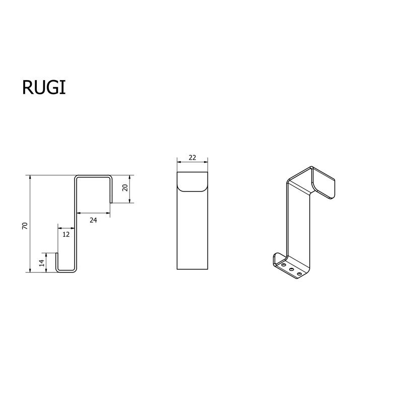 RUGI Over-the-Door Towel Hook, White