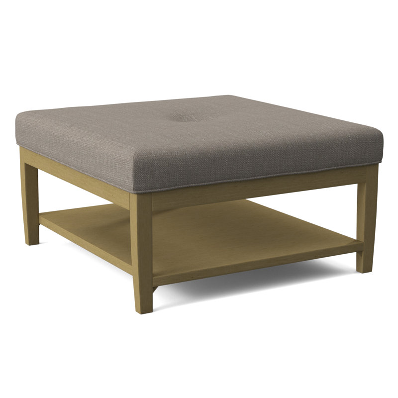 Hammond Square Ottoman, Antique Black Finish, Stone Crypton Performance; 0884-83