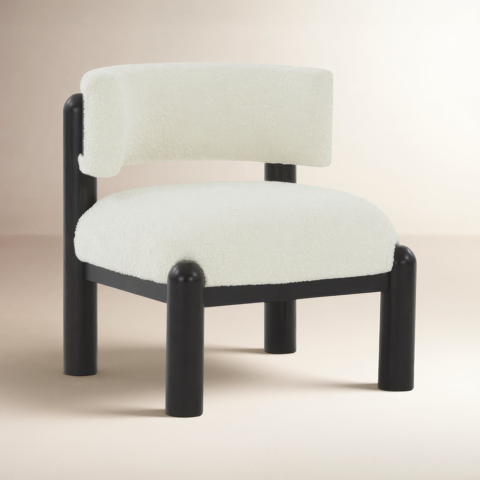 Lilou Upholstered Barrel Chair, Ivory
