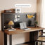 Bureau rectangulaire brun et noir en bois massif-301855113