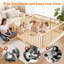 Parc pour bébés et tout-petits, centre d'activités pour bébé en bois réglable et pliable-128922540