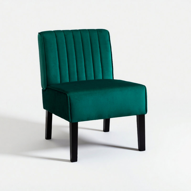 Ensemble de 2 chaises d'appoint modernes avec pieds en bois massif pour le salon, la chambre à coucher