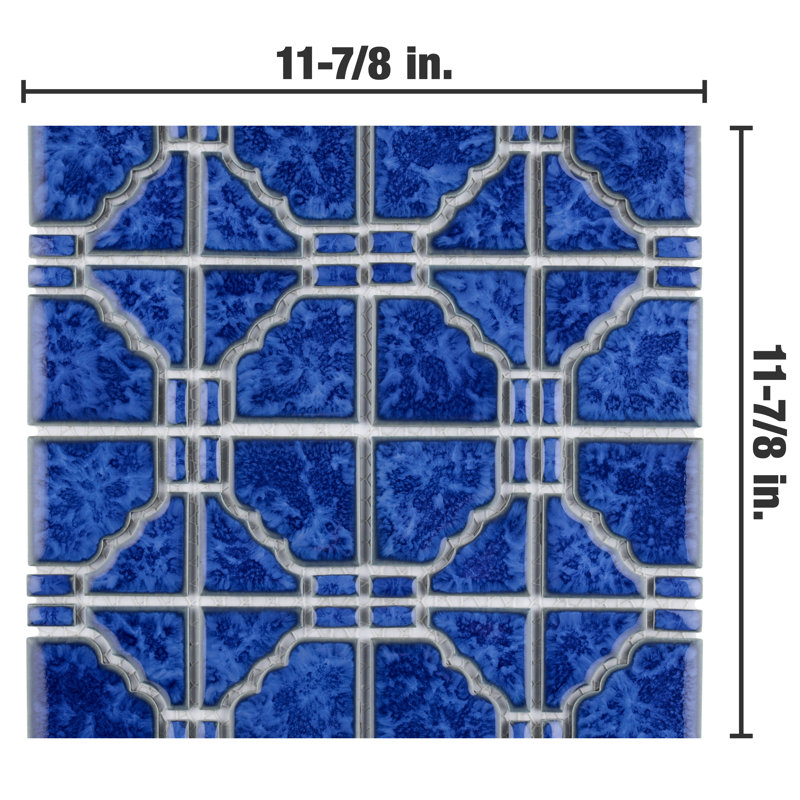 Osaka 6" x 6" Porcelain Mosaic Wall & Floor Tile in Blue