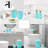 Blue Green Bathroom Accessory Set