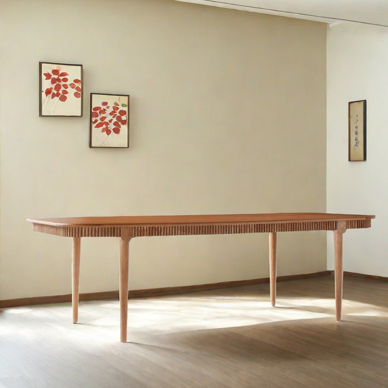 Oak Solid Wood Dining Table, 35.43" W x 94.48" L