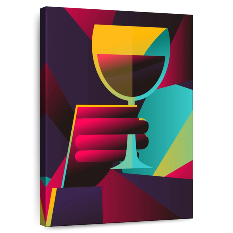 Yarlin Geometric Wine, 24" H x 16" W