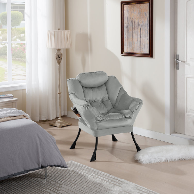 Velvet Armchair, Light grey