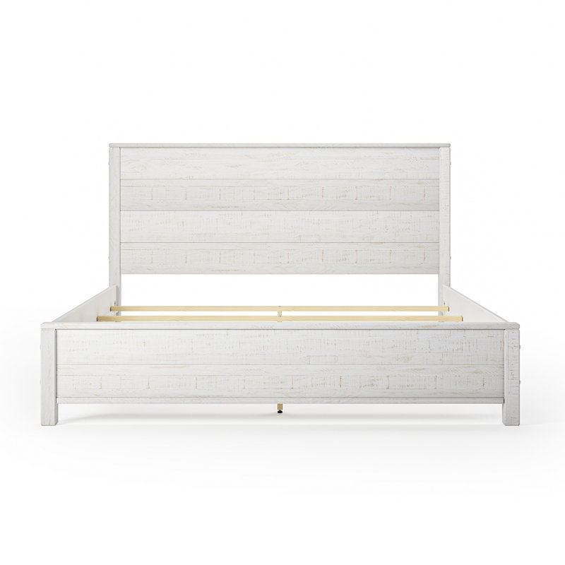 Standard Baja Platform Bed - King Size - Shabby White Finish, Shabby White, King