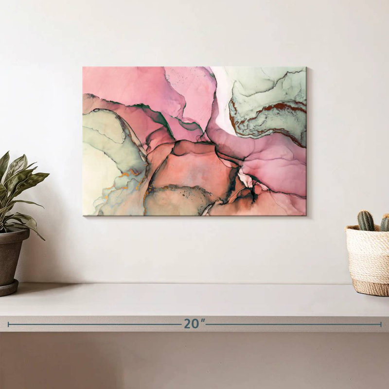 Avery Textured Pink Abstract, 8" H x 12" W