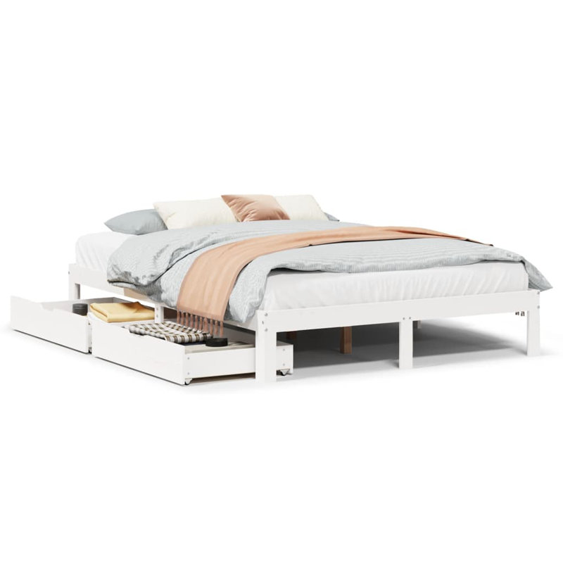 Storage Bed, Double (4'6), White