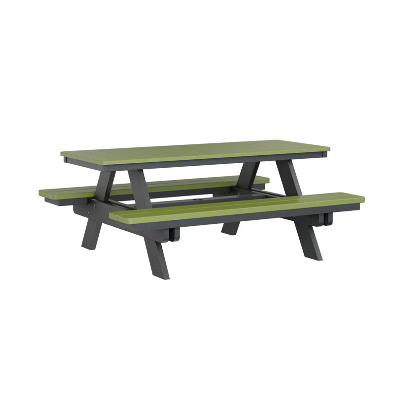 Table de pique-nique rectangulaire Berlin Gardens Ada, Kiwi Green Top/Black Base
