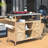 Firnix Farmhouse Outdoor Kitchen Island With Stainless Steel Top And Locking Wheels-125902297