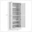 Armoire de cuisine autoportante de style moderne, armoire de cuisine, armoire de rangement avec portes et tablettes-2085261977