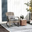 Chaise berçante de patio pour le jardin avec dossier haut, coussin de siège et coussin - gris pour coussin de véranda, jardin, porche, patio, balcon