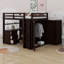 Lit mezzanine avec tiroirs, bureau et garde-robe-106491191