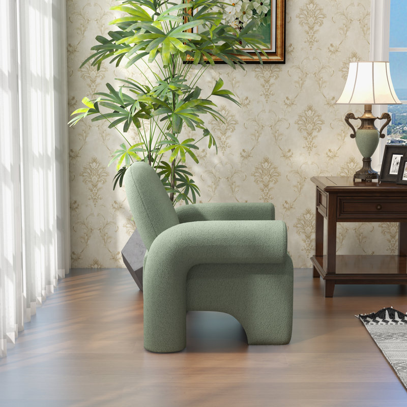 Fauteuil rembourré, Laine verte