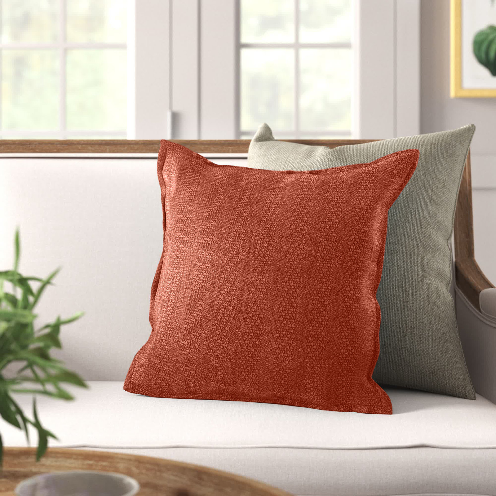 Thayer Cotton Throw Pillow, Orange