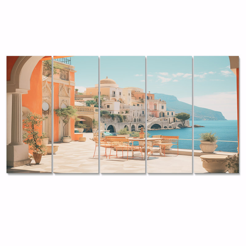 Roseville - art mural plage 5 pièces, H 28 po x l 60 po