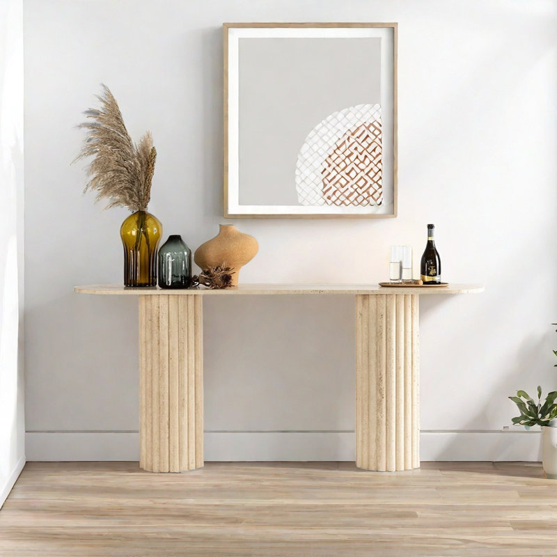 Modern Minimalist Solid Wood Console Table, 33.46" H x 70.87" W x 15.75" D