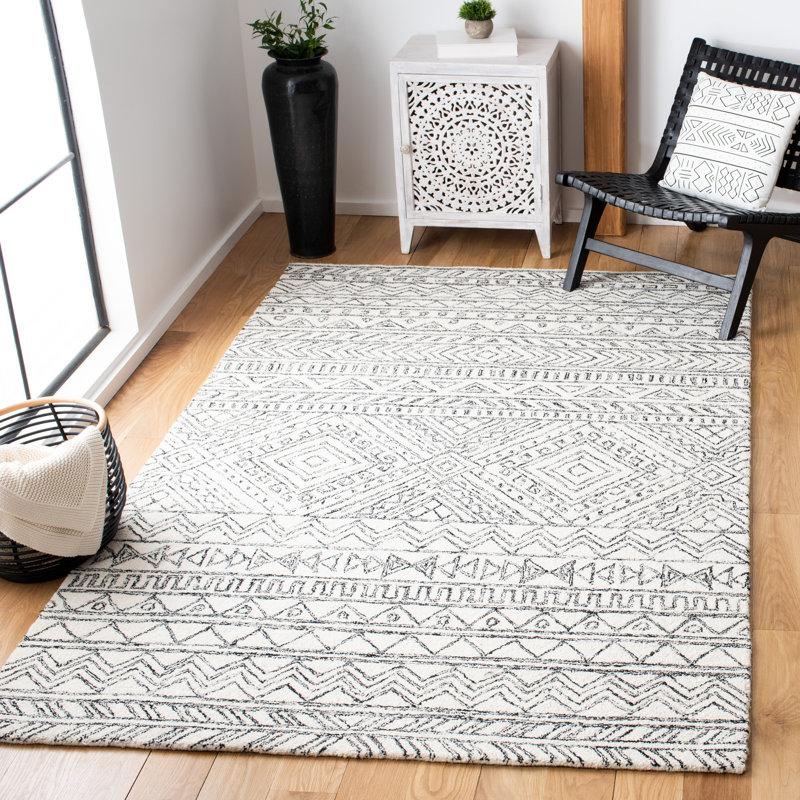 Tapis en laine touffeté à la main Wenzel, Rectangle 8 pi x 10 pi