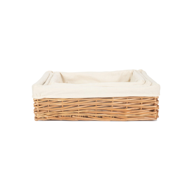Domenic Wicker Lined Storage Tray Set