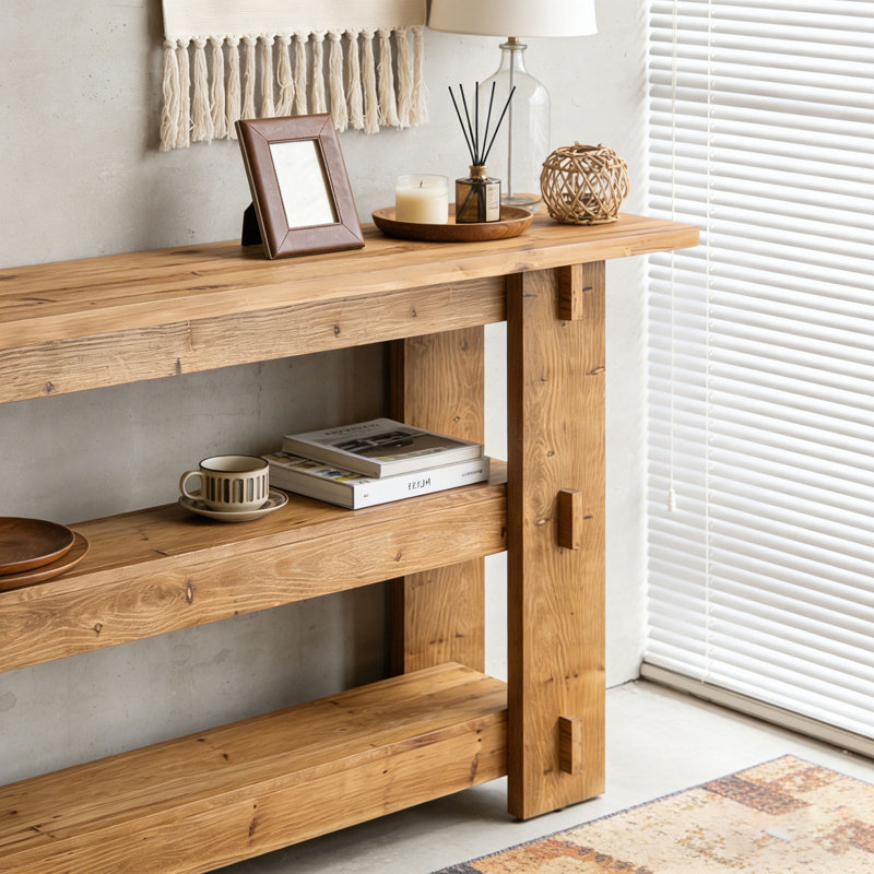 63" Solid Wood Console Table