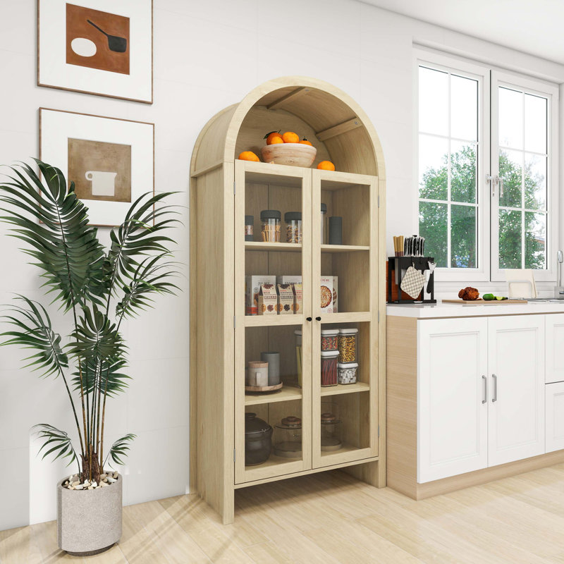 Grand garde-manger arqué en faux bois Aadhyasri