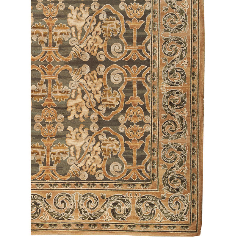 ASRS6002GLGLG Hand Knotted Wool Area Rug, Rectangle 11' x 16'