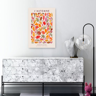 Colorful Autumn Leaves Abstract Colorful Modern Autumn Nature Wall Art Print by Dominique Vari - Wrapped Canvas Print